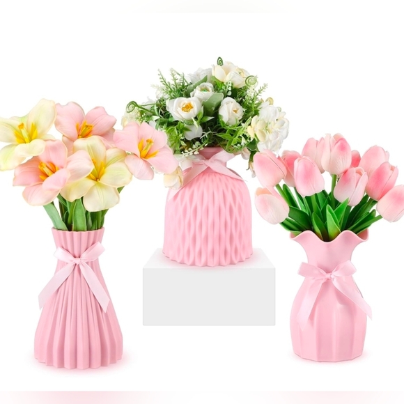 Other - 3 Pack Coquette Pink Bow Vase